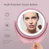 Cosmetic Mirror with Lights and Magnification x5 Dimmable Double Sided 360 Degree Swivel Vanity Dressing Table Touch Control Round Make Up Pink