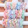 Scrunchies Porta coda di cavallo scrunchy stampato floreale Fasce per capelli Copricapo Anello per capelli Arcobaleno Elastico Corda per capelli da nubile Cravatta elastica Scrunchy B8251