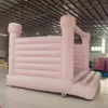 Atacado Luz Rosa Bounce House Comercial PVC Inflável Castelo Bouncy Branco Casamento / Jumper / Bouncer Com Ventilador De Ar Para Festa De Aniversário