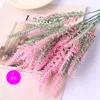 Dekorativa blommor kransar konstgjorda flockade plast lavendel bunt falska växter bröllop bukett inomhus utomhus hem kök bord dekora