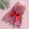 Dog Apparel Chihuahua Dress Plaid Skirt Summer Cat Pet Clothes Autumn Bow Supplies Knot Spring Wedding Stripes ClothesDog