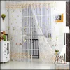 Sheer Curtains Window Treatments Home Textiles Garden Butterfly Tle Voile Door Room Balcony Panel Curtain Drop Delivery 2021 Sgmcn