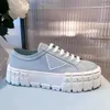 dames casual sportschoenen reizen mode witte dames sneaker met veters 100% leren doek sportschool trainers platte designer schoen platform dame sneakers maat 35-41