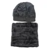 Berets OZyc Selling 2pcs Ski Cap And Scarf Cold Warm Leather Winter Hat For Women Men Knitted Bonnet Skullies BeaniesBerets