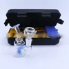 Raucherset 4" Glasbong Mini Bubbler Kit Wasserpfeife Wasserpfeifen Dab Rig mit 14mm Schüssel und Quarzknaller Silikonbongs Geschenkbox-Set