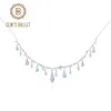 Chains GEM'S BALLET Natural Sky Blue Topaz Gemstone Necklace 925 Sterling Silver Handmade Flower Bud For Women Wedding JewelryChains