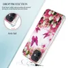 iPhone 13 Pro Max 12 Mini 11 XR XS 7 8 Plus SE 2022 Butterfly Marble Heart Love 스킨 휴대폰 뒷면 덮개 용 2.0mm Flower Soft TPU 충격 방지 케이스