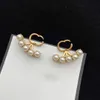Luxe designer Stud Fashion Classic Letter Pearl Diamond Crystal Earrings oorrel terug net koper dames verjaardag bruiloft cadeau cou248i