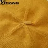 2022年春の編みベレット女性ソリッドニットベレー帽エレガントアートペインターハットウォームランニングキャップフレンチオレンジベレー帽子for女性J220722