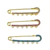 8 cm Gold /Silver Plated Ligy Rhinestone Safety Pins Broches Broches Crystal Hijab Sconhas pinos de bebê com 6 loops para fabricação de jóias DIY