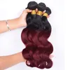 Brasilianskt jungfruligt hår yirubeauty body wave 1b 99j ombre färg indisk peruansk malaysisk dubbel wefts 10-30 tum