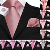 100 Silk Classic Mens Wedding Coral Pink Red Peach Tie Pocket Square Cufflinks Set Rose Ties For Men Solid Paisley