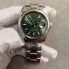 Relógios designer de luxo homens homens assistem 36mm de tamanho médio folha verde Dial DateJust Just Sapphire Crystal Aço inoxidável