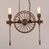 Pendant Lamps Retro Chandelier Industrial Light Restaurant Bar Dining Room American Iron Wheel Droplight Water Pipe LampPendant