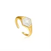 Cluster ringen gouden parelmoer embleem zegelring voor vrouwen verstelbare open shell band sieraden luxe kwaliteit mode -accessor85834222222