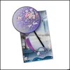 Other Home Decor Garden Chinese Classical Silky Translucent Dancing Hand Fans Antique Mticolor Lotus Flower Handheld Round Circar Fan Hx5A