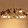 Hanger lampen industriële ledlichten verstelbare spin ijzer hangende lamp lange arm flexibel licht voor woonkamer lichtspender