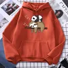 Panda Lying On A Sloth Prints Womens Sweatshirt Fleece Warm Hooded Casual Autumn Hoodies Simple Oversize Men Sportswear 220811