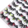 Eyelashes Colorful 27mm Mink 3D Mixed Color Mink Lashes Wholesale Beauty Thick Long Eyelash Fluffy Lash Kit