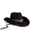 BERETSMODE MEN WOOL WESTER COWBOY HAT MED ROLL UP BRIM DAD JAZZ COWGIRL CAP BULL'S HEAD BELE Fedora Sombrero Capberets Beretsberet