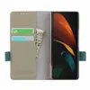 Magnetische Buchhüllen für Samsung Galaxy Z Fold 2, Echtleder, Standfunktion, Kartenetui, Schutzhülle