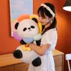 Novo Cartoon Sun Flower Panda Plush Backpack Backpack Pandas Dolls Infantil's Gift