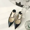 Chaussures habillées à talons hauts pour femmes, sandales de luxe en tissu technique de styliste, chaussures avec ruban brodé, boîte en dentelle