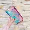 Waterproof Holographic Makeup Bags Organizer Large Capacity Cosmetic Bag Pouch Clear Portable Pencil Case Travel Handbag for Women