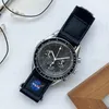 2022 moonswatch自動クォーツウォッチメンズレディース防水輝く高品質の革ストラップ腕時計moonswatch246b