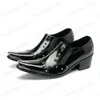 أزياء الرجال الأحذية الجلدية السوداء المعادن تو عالية الكعب الرجال حزب اللباس أحذية كبيرة الحجم الرجال الأحذية أكسفورد الرسمية
