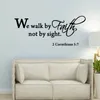 Wandaufkleber Aufkleber „We Walk By Faith Not Sight“, Bibelaufkleber, christliche Schrift, Dekor WL1776
