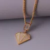 Hänge halsband herrmode hip hop diamant triangel halsband smycken tillbehör