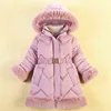 2021 Winter Girls Down Jacket Jackets Thick Warm Outerwear Jackets Children Clothes 6-10 Years Fashion Girl Plush Hooded Outerwear J220718