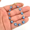 Women Classic Bracelets Turkish Evil Eye Fashion Bracelet 316L Stainless Steel Dripping Glue Lady link Chains 7 Colors