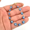 Braccialetti classici da donna Bracciale turco Evil Eye Fashion Bracciale in acciaio inossidabile 316L Colla gocciolante Catene a maglie Lady 7 colori