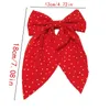 6Pcs Polka Dot Print Big Bows Hair Clips Barrettes Bow Knotted Long Ribbon Chiffon Hairpin for Women Girls hair Accessories Hairband