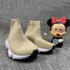 Chłopcy dziewczęta Sock Buty Sneakers Buty sportowe Paris Designer Triple-S Oddychający czarno-biały klasyczny zielony zielony powolny na zewnątrz 24-35 EUR