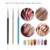 3pcs Nail Art Douner Kits UV Gel Painting Tool Acrylique Nail Design Nylon Brush