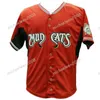 Xflsp GlaMitNess Mens Carolina Mudcats Orange White Custom Double Stitched Shirts Maglie da baseball di alta qualità