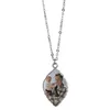 Sublimering av tomt halsband Bezel Pendant Trays Custom Photo Blanks Utskrivbar bladform för kvinnor smycken som gör DIY -halsband med kedja