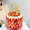 Andra evenemangsfestleveranser 10st/set Love Happy Birthday Cake Toppers Gold Akryl Kids Birhday Topper för bröllopsdekorationer Baby Shower