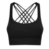 Yoga outfit Padded Sport Bras Lady Breattable Quick Dry Cross Back Crop Tops Nake-Feeling Tank med avtagbara bröstkuddar som kör brasyoga