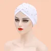 Beanie/Kafatası Kapakları Moda başörtüsü Müslüman Kadınlar Hicap iç kemoterapi saç dökülmesi pilili şapkalar kadın boncuklu türban başlık İslam kafa karıştırıcı