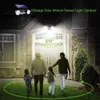 Solbelysning utomhus rörelse sensor Solväggljus med dubbla huvudljus 30 LED -vattentätt justerbar för trädgård, garage