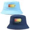 Berets Solid Color Foldable Bucket Hat Battery Charging Beach Sun Street Headwear Fisherman Outdoor Blue Cap Men And Woman HatBerets