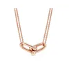 Fashion Luxury necklace hardwear jewelry designer lock ball pendant horseshoe necklaces for women party Rose Gold Platinum long Ch290F