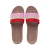 Suihyung Summer Flax Slippers للنساء رجال قابلين للتنفس أحذية داخلية مريحة حزام ملون حزام أنثى الشرائح غير الرسمية الصنادل G220518