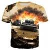 멋진 plstar cosmos 여름 패션 남자 S t 셔츠 게임 세계 탱크 패턴 3D 프린팅 wo 캐주얼 쿨 티셔츠 220623