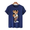 Summer In Style Street Selfie Bear Pattern Print T-shirts Tops For Women Trendy Short Sleeve Loose Casual T Shirt Tees DX100406