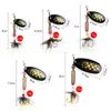 1pcs lot Rotating Spinner Fishing Lure 3 5g 4 5g 7g 9g 12g Spoon Sequins Metal Hard Bait Wobblers Bass Pesca With Feather Hooks 220721